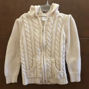 Hooded Cable Knit Sweater 5T